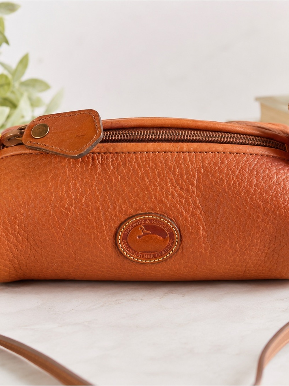 Dooney & Bourke Saddle Brown Pebble Leather Crossbody - Picture 1 of 8